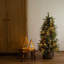 4Ft. Pre-Lit Artificial Mixed Pine Snowed Christmas Tree With Pinecones In Decorative Planter With 60 Warm White LED Lights