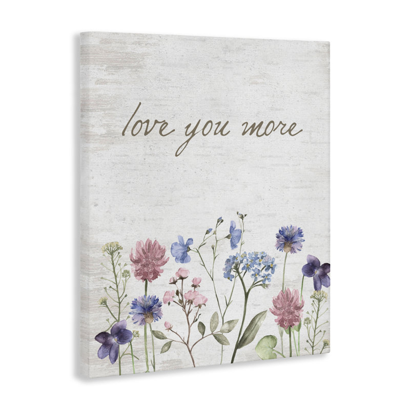 «Love You More Wildflowers», conception par Lettré et doublé, H 30 po x l 24 po