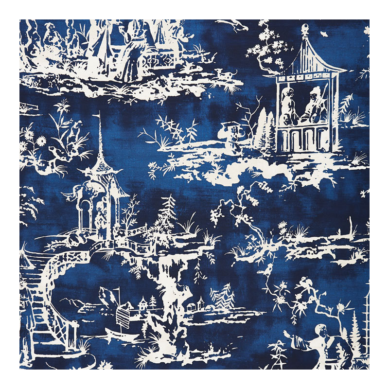 Oriana Summer Palace Fabric, Indigo