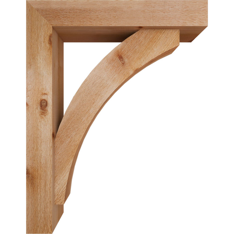 Thorton Block Bracket with Offset Brace, 36 x 28, 6"W Western Red Cedar (Rough Sawn)