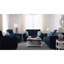 Chenille bleue avec rangement: confortable, peu encombrante, capacité de 600 lb, tissu polyvalent au design fonctionnel, conception confortable, convient aux petits espaces, poids maximal