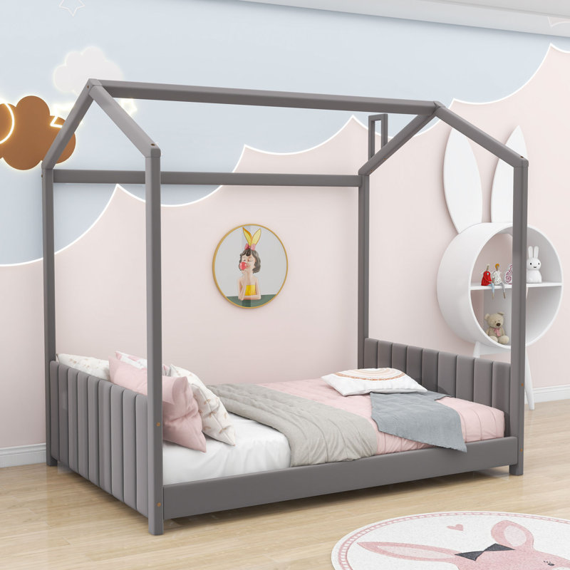 Afrah House Bed by Isabelle & Max, Full, Gray