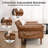 Faux Leather Futon Sofa Bed with Adjustable Armrest and Backrest-394392190