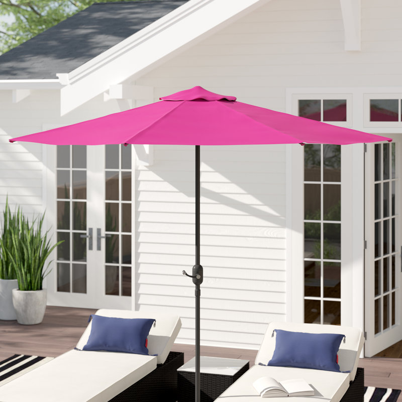 Parasol de marché pour l'extérieur avec manivelle, Rose vif