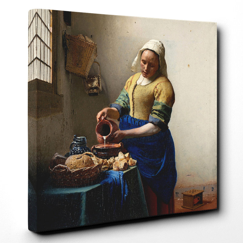 The Milkmaid' by Johannes Vermeer - Wall Art, 35cm H x 35cm W