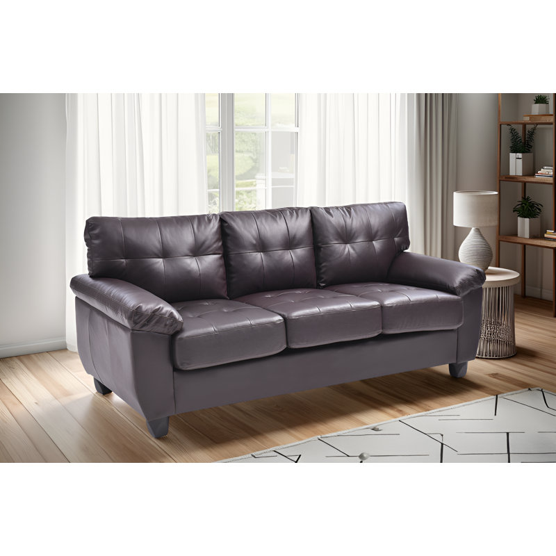 Rimouski Faux Leather Sofa, Cappuccino