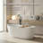 71" Solid Surface Freestanding Soaking Bathtub, Matte White Stone Resin With Overflow And Pop Up Drain-123278833
