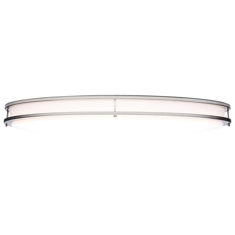 Luminaire encastré à finition ovale de 32 pouces Glamour DEL 27K / 3K / 35K / 4K / 5K, Nickel brossé