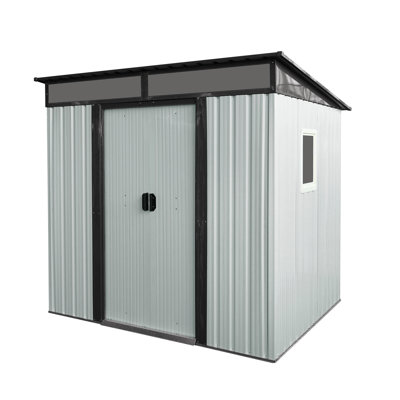 Outdoor Metal Storage Shed with Window and Transparent plate