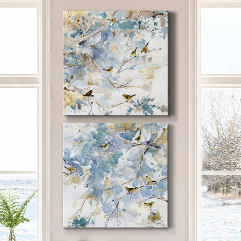«Topaz Spring I», ensemble de 2 peintures sur toiles, H 20 po x l 10 po x P 1 po, Toile tendue