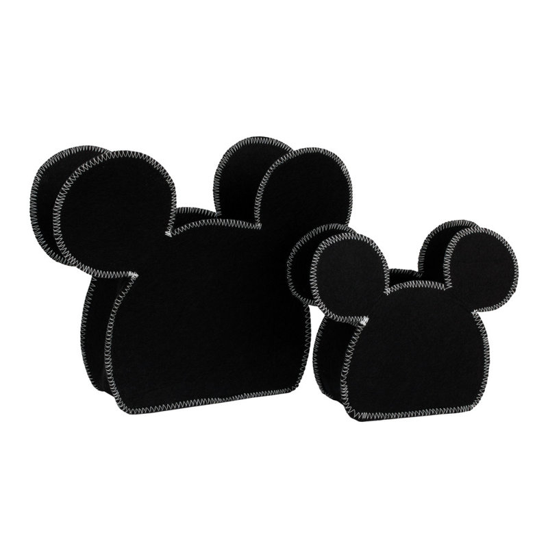 Nojo Disney MickeyMouse Shaped 2 Pieces 100% Polyester Bin Set