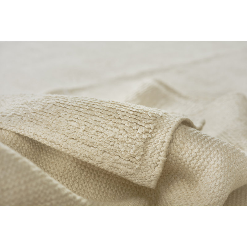 Linen Area Rug in Ivory, Rectangle 6'3" x 9'