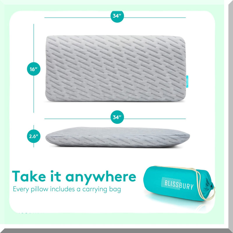 SlimDream Gel-Infused Stomach Sleeping Pillow - Thin 2.6-Inch Pillow for Back Sleepers - Neck and Back Support - Washable Rayon From Bamboo Cover