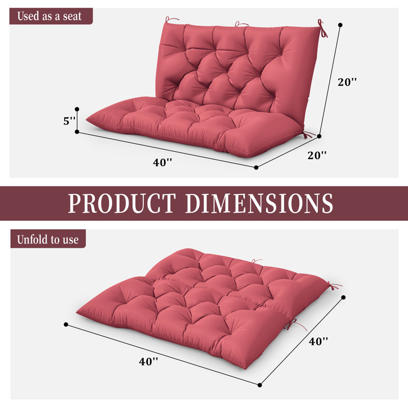 Coussin de balancelle et coussin de banc d'extérieur l 40 po x P 20 po, Fuchsia