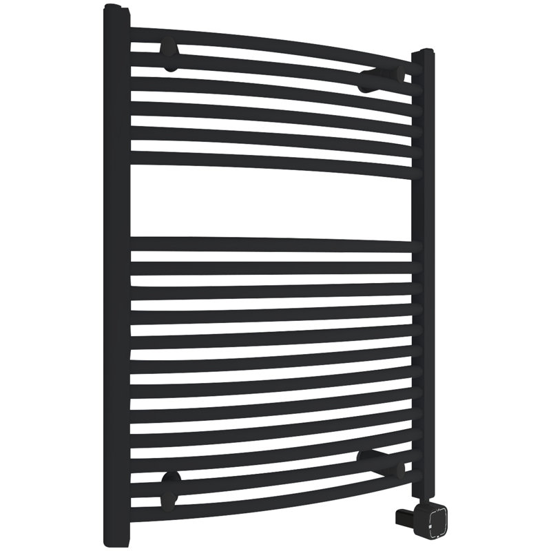 Chauffe-serviettes mural électrique, H 31,5 po x l 23,62 po x P 2,75 po, Noir mat
