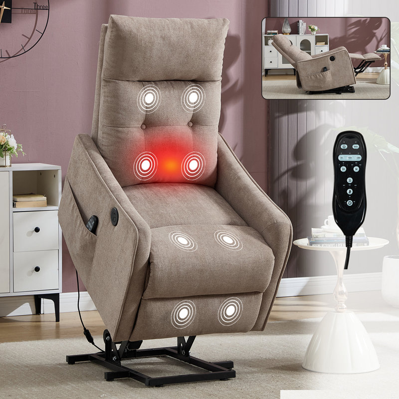 Fauteuil inclinable électrique Chenille, Marron clair