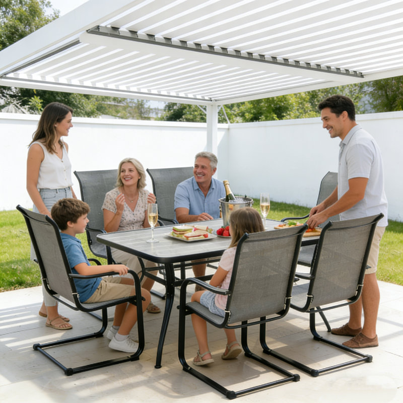Kozyard C-Spring Patio Chairs Set of 2, Outdoor Dining Chairs with Spring Motion, Breathable Textilene Fabric & Metal Frame, High Back Textilene Patio Chairs for Backyard, Balcony, Gray