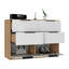 Commode 4 tiroirs, plateau supérieur - pin / blanc