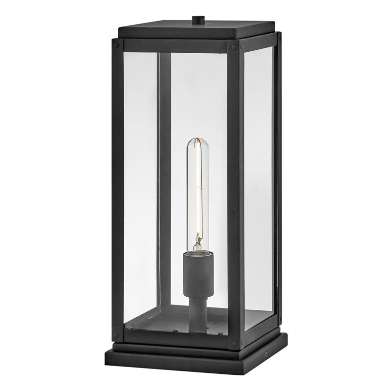 Max Black Aluminum and Clear Glass Outdoor Post Light