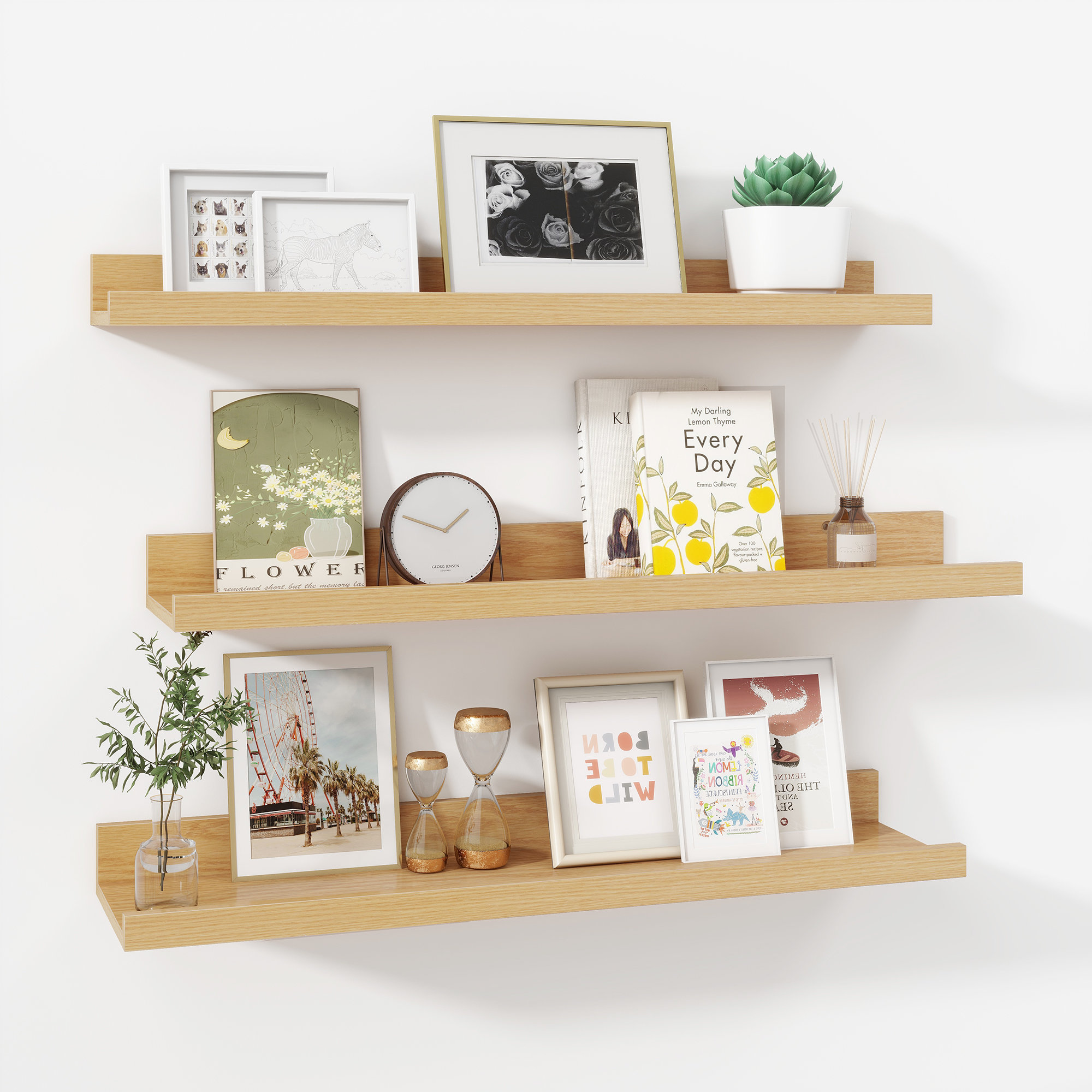Wall-Mounted Floating Shelves