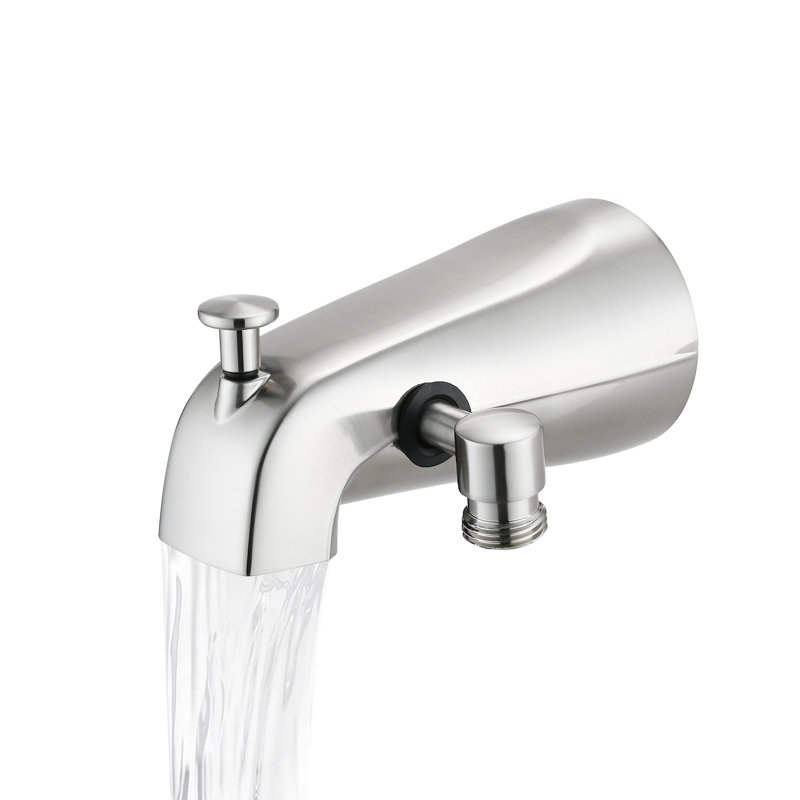 Bec de baignoire de salle de bain avec inverseur, Nickel brossé