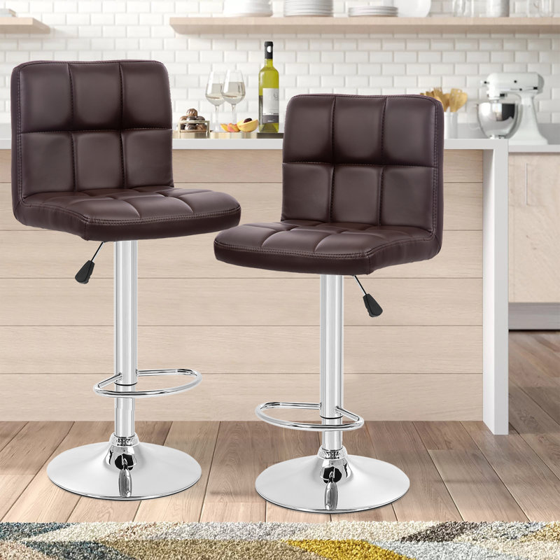 Tabouret pivotant à hauteur réglable Deneena, Brun