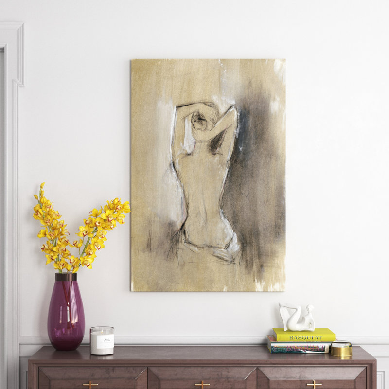 Contemporary Draped Figure I - Painting, 122cm H x 81cm W, Wrapped Canvas