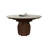Sintered Stone Solid Wood Ash white and brown Dining Table-107560803