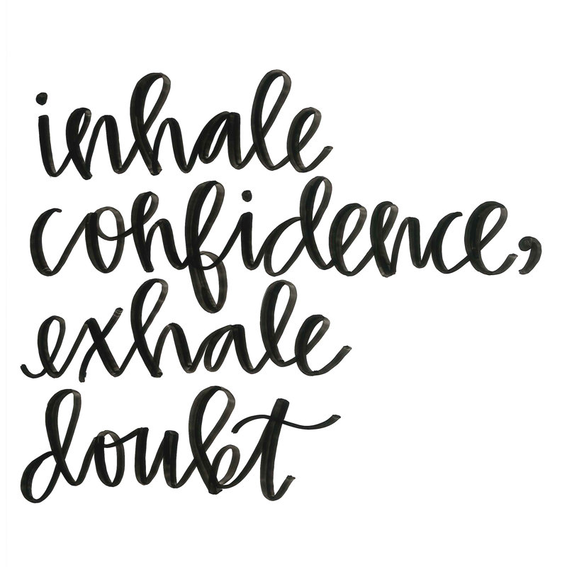 Confidence Script - Wrapped Canvas Print, 91cm H x 91cm W x 3.8cm D
