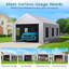 Vita 12' W x 20' D Heavy Duty Carport Portable Garage Storage Shed Canopy with 6 Mesh Windows-129678181