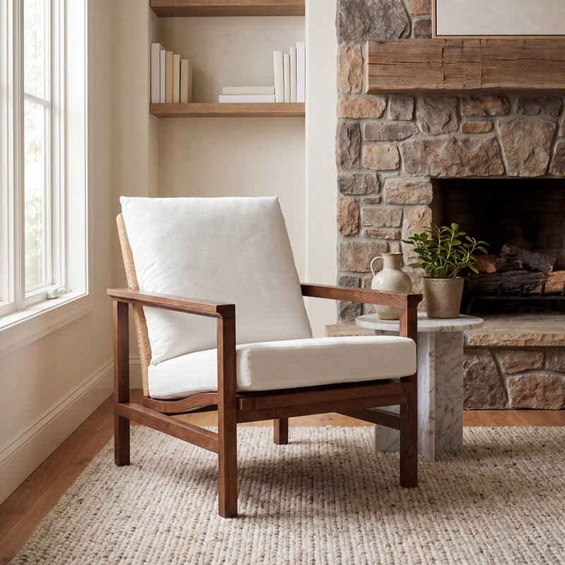 Upholstered Armchair, Walnut