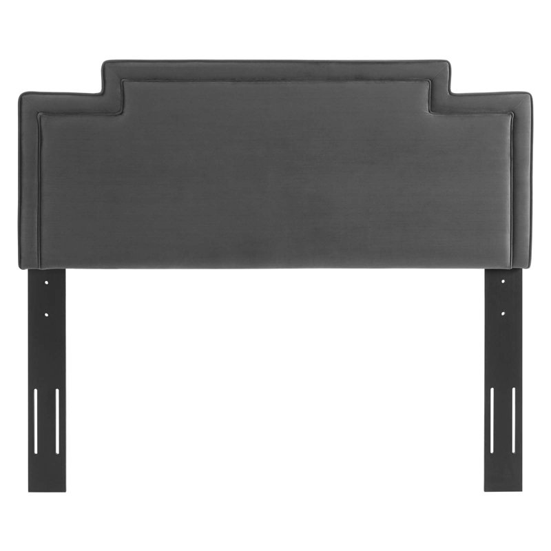 Modway Transfix Performance Velvet Headboard, Charcoal, Queen