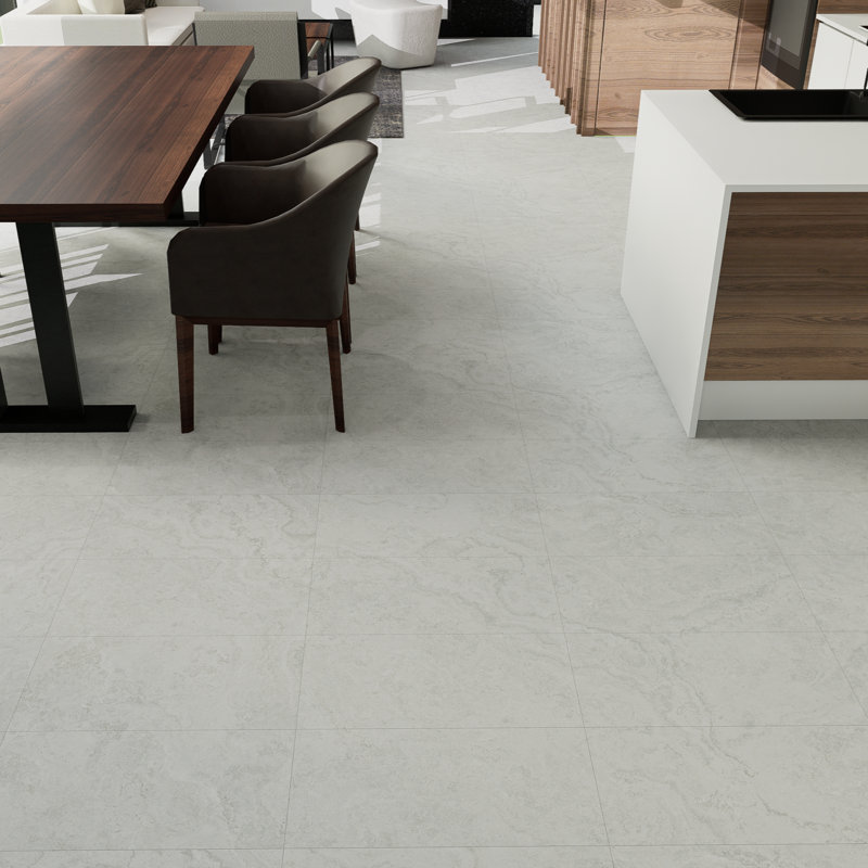 Nimbus 12" x 24" Natural Stone Look Matte Porcelain Tile, Light Gray