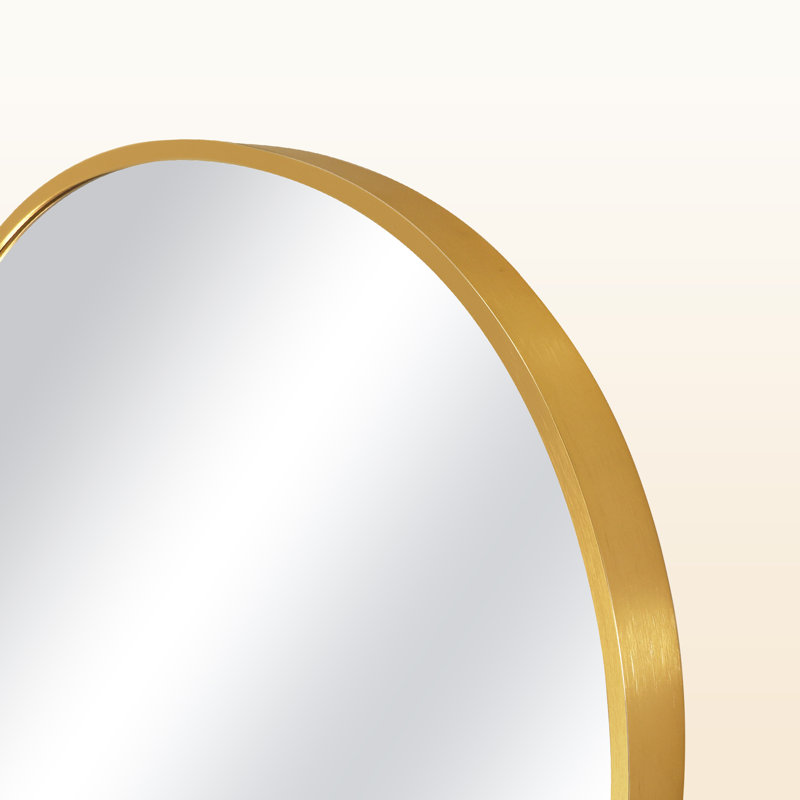 Irregular Metal Wall Mirror Asymmetrical Accent Mirror for Bathroom,Living room, Gold, 40" x 28"