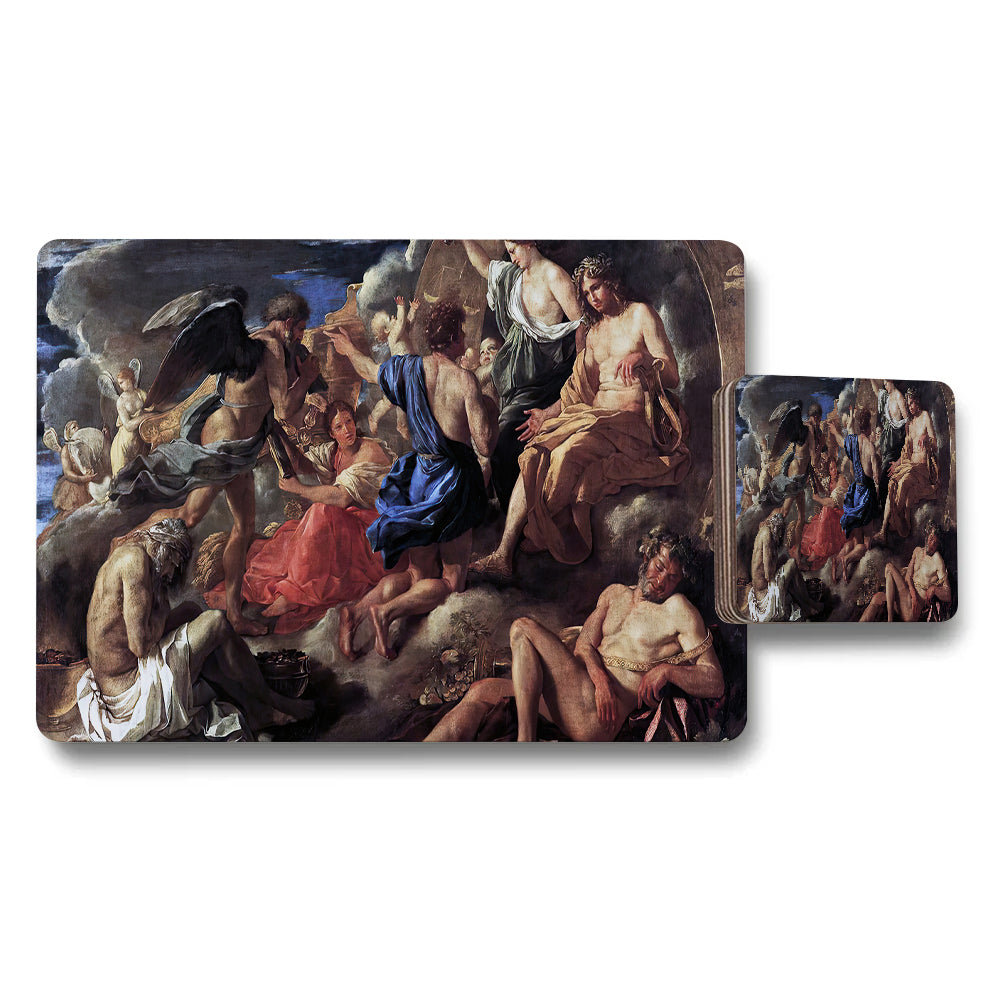 Baroque Painting Placemats And Coaster Set With Classical Artwork