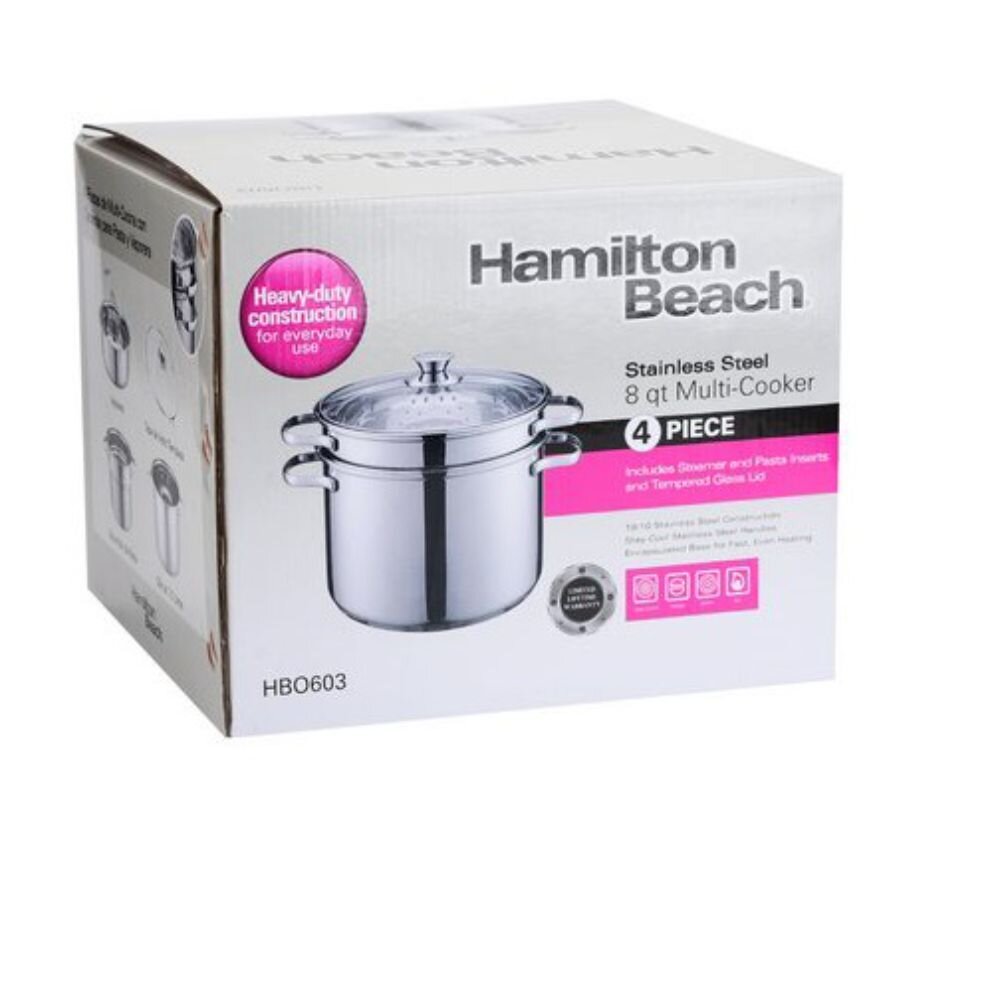Hamilton Beach 8 qt. Stainless Steel Steamer Pot with Lid