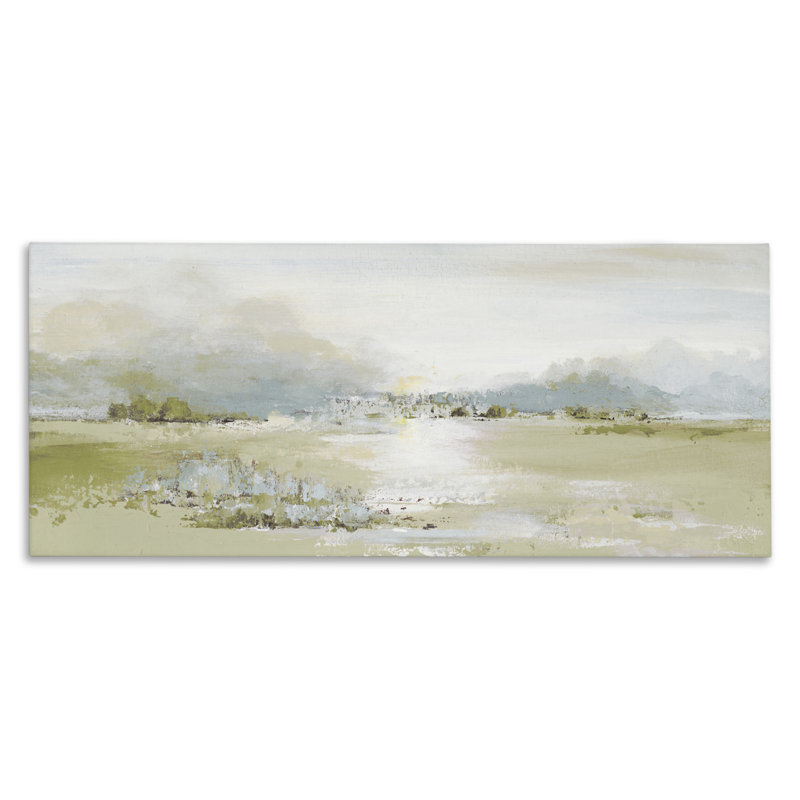 «Green Dunes», art mural sur toile, par Patricia Pinto, H 13 po x l 30 po
