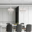 Lustre en cristal rose 6 lumières avec chaîne réglable, cadre à volutes traditionnel blanc pour luminaire de salle à manger, de chambre à coucher ou de vestibule