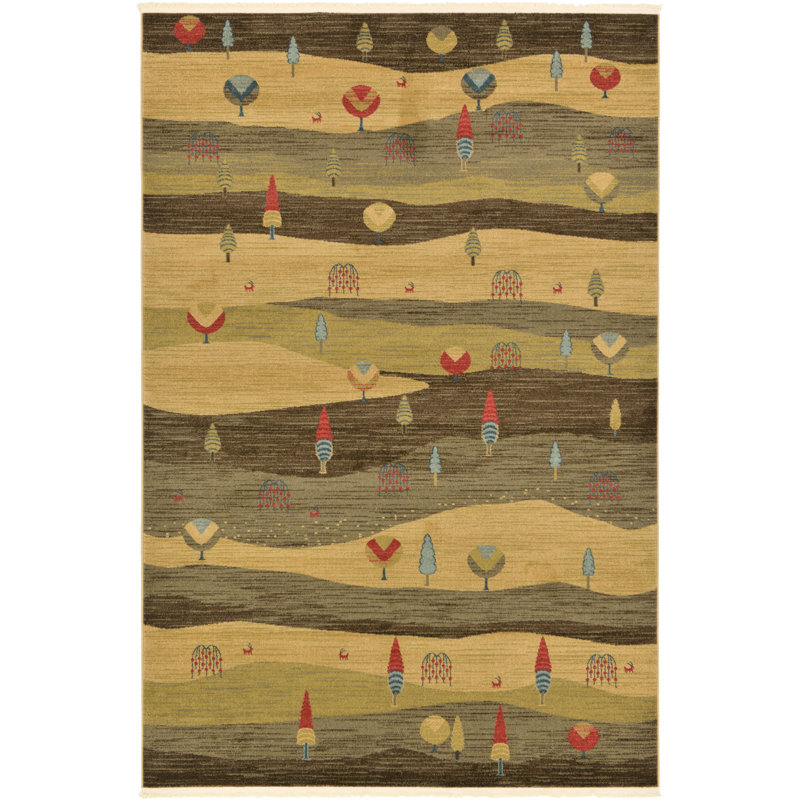 Abrigail Abstract Indoor Rug, Rectangle 6'1" x 9'