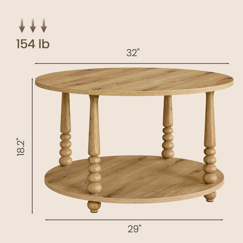 Table basse simple Rutherford, Oak