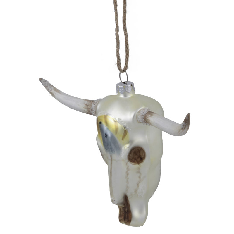 Ornement de Noël en verre 5,5 po Longhorn