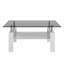 Table basse rectangulaire, plateau en verre trempé avec panneau de fibres à densité moyenne, table moderne pour le salon, verre gris-125538192-125538193