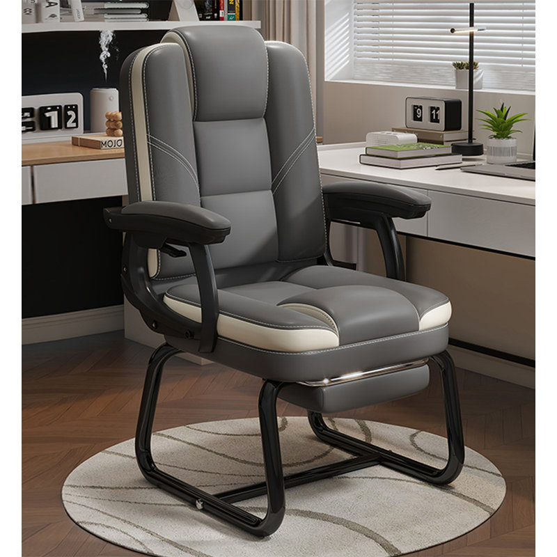 Metal leather office chair with foot pedals