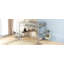 Lit mezzanine double en métal et en MDF avec bureau et tablette-435591675