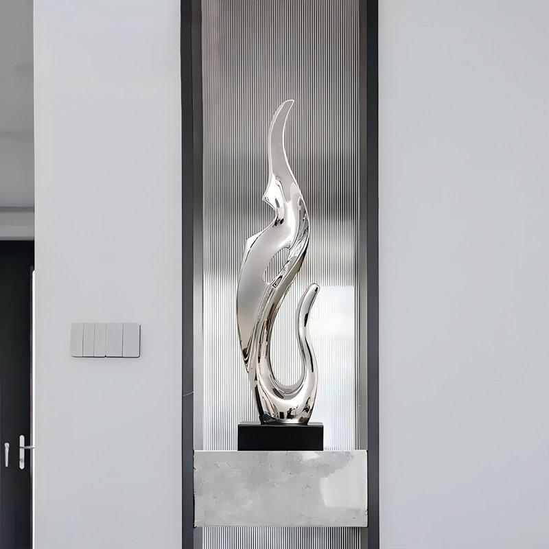 31,5 po - articles de décoration artistiques sophistiqués de luxe - ornements créatifs argentés, Noir / argenté