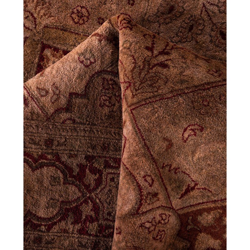 Overdyed Hand-Knotted Wool Modern-Contemporary Brown Area Rug 6' 1" x 9' 2"