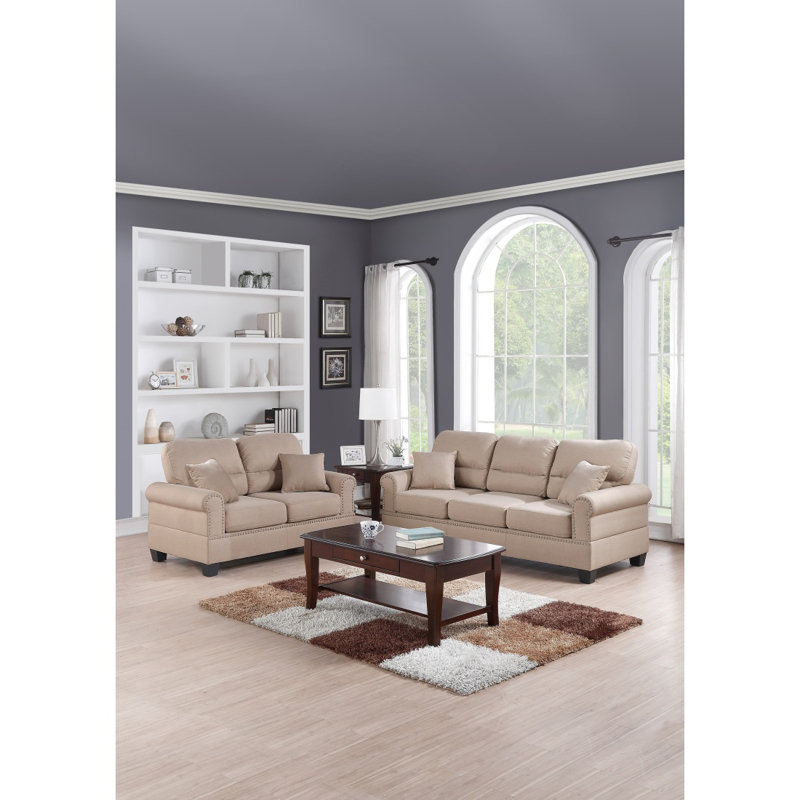 Jolyn Modern Canapé Sand Polyfiber Lin