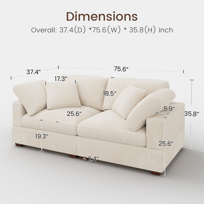 Canapé modulaire Cloud, Beige