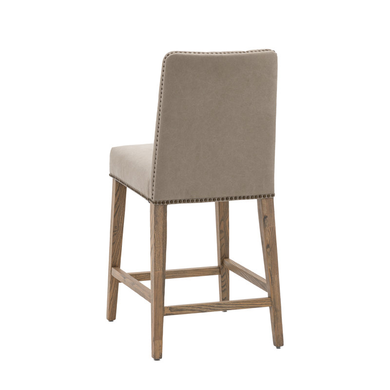 Crewellwalk Upholstered Counter Stool, Cement