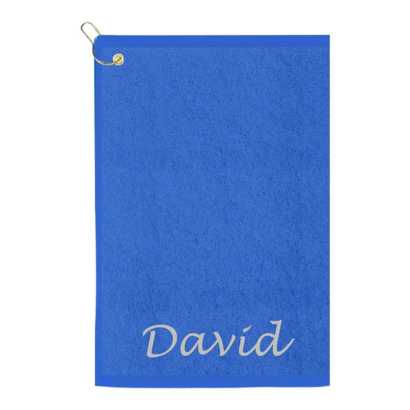 Cotton Embroidered Golf Towels Kitchen Towel, Royal Blue, Yes